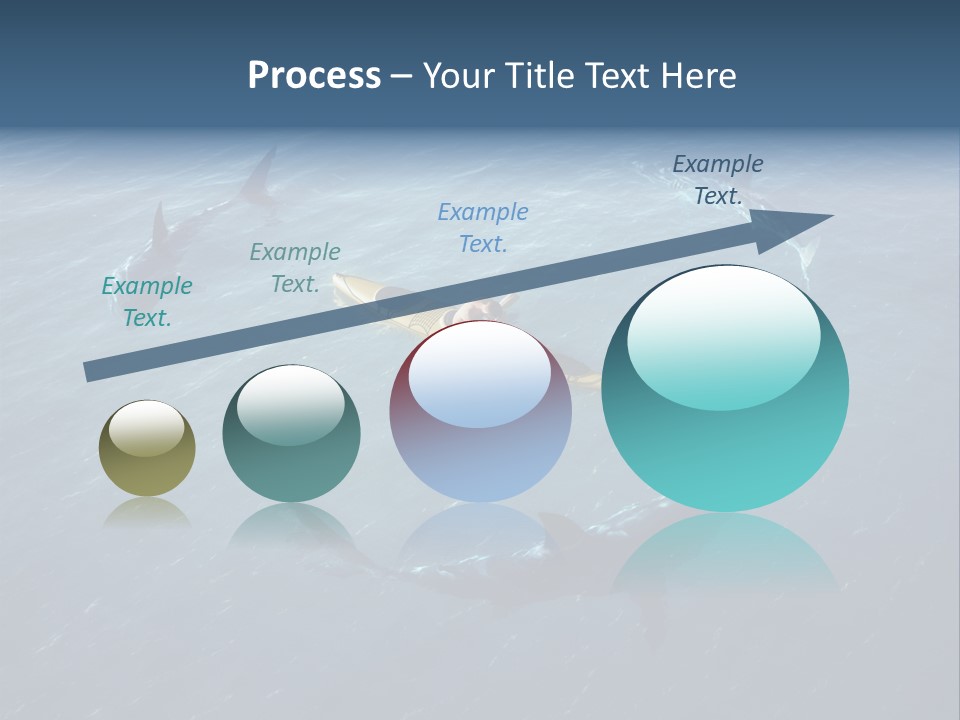 A Man In A Kayak Surrounded By Sharks PowerPoint Template