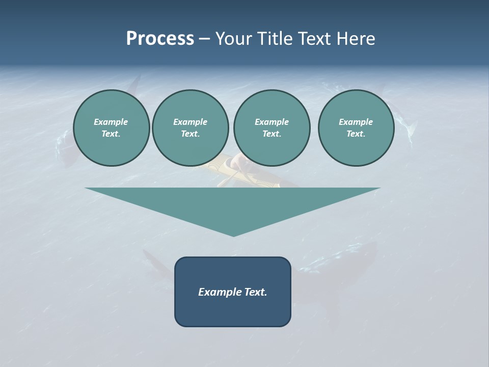 A Man In A Kayak Surrounded By Sharks PowerPoint Template