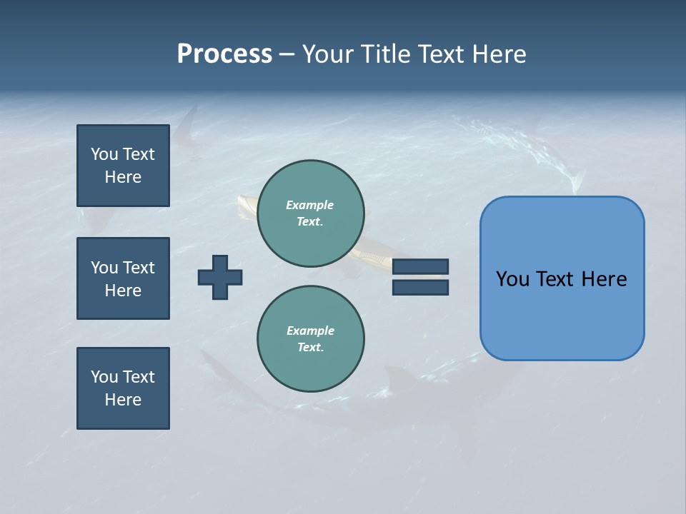 A Man In A Kayak Surrounded By Sharks PowerPoint Template