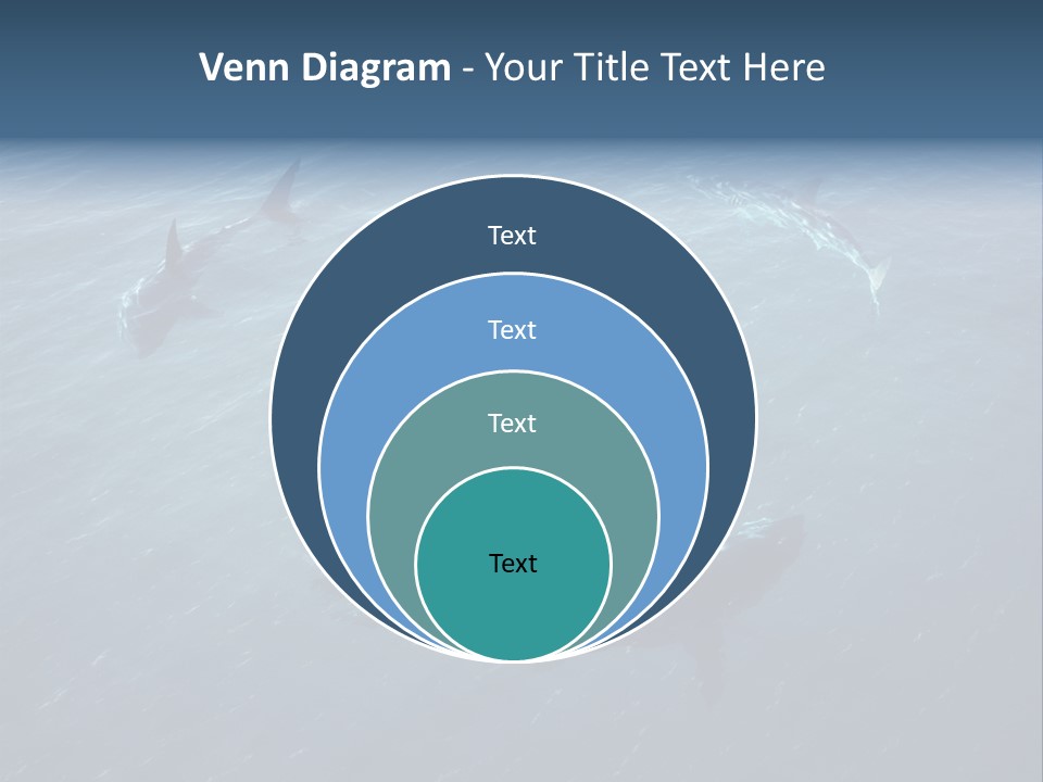A Man In A Kayak Surrounded By Sharks PowerPoint Template