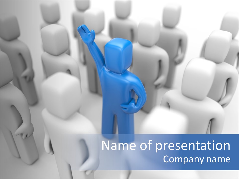 A Blue Man Standing In Front Of A Group Of White People PowerPoint Template