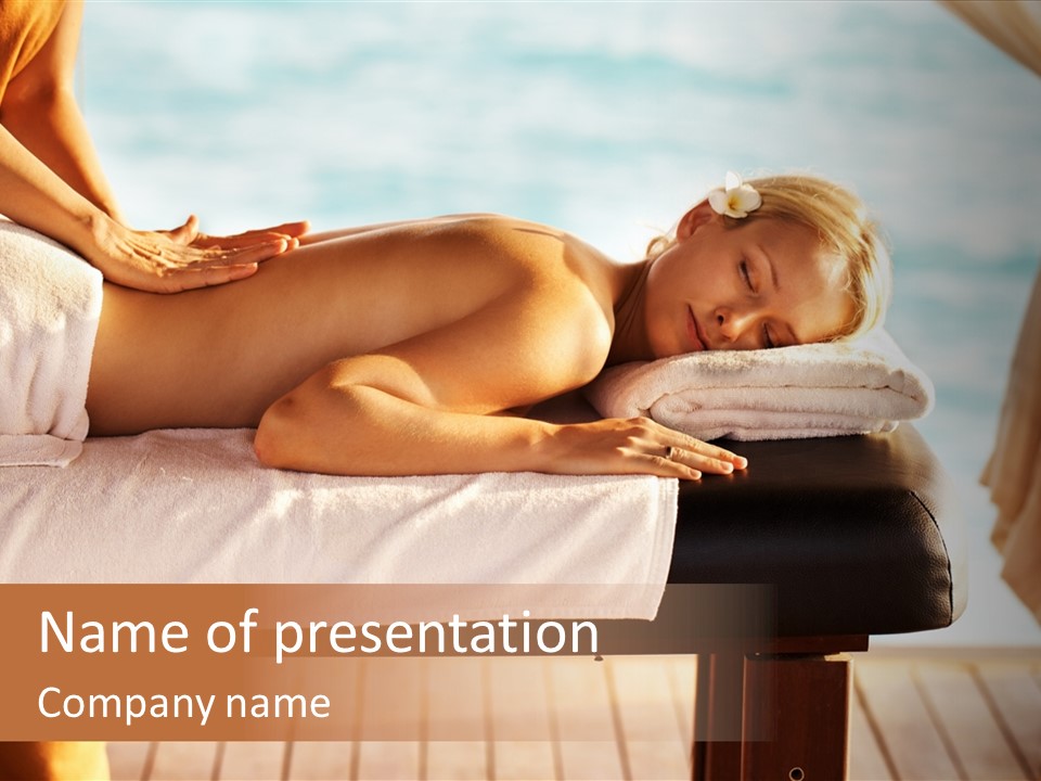 A Woman Getting A Back Massage At A Spa PowerPoint Template