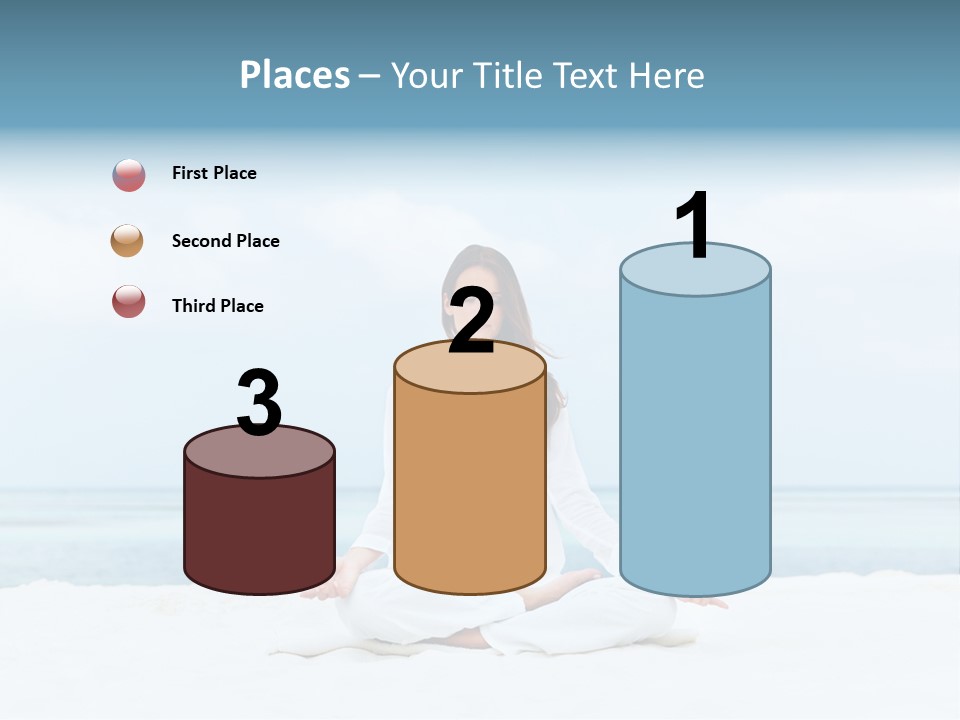 A Woman Sitting In A Yoga Position On The Beach PowerPoint Template