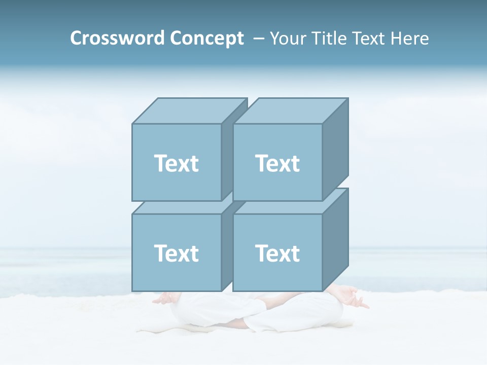 A Woman Sitting In A Yoga Position On The Beach PowerPoint Template