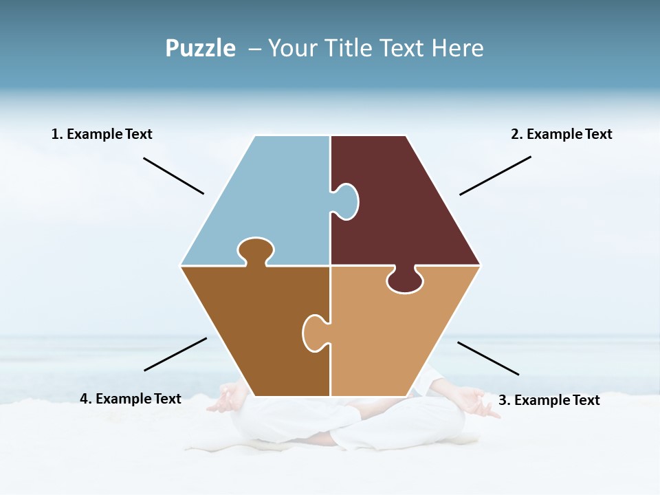 A Woman Sitting In A Yoga Position On The Beach PowerPoint Template