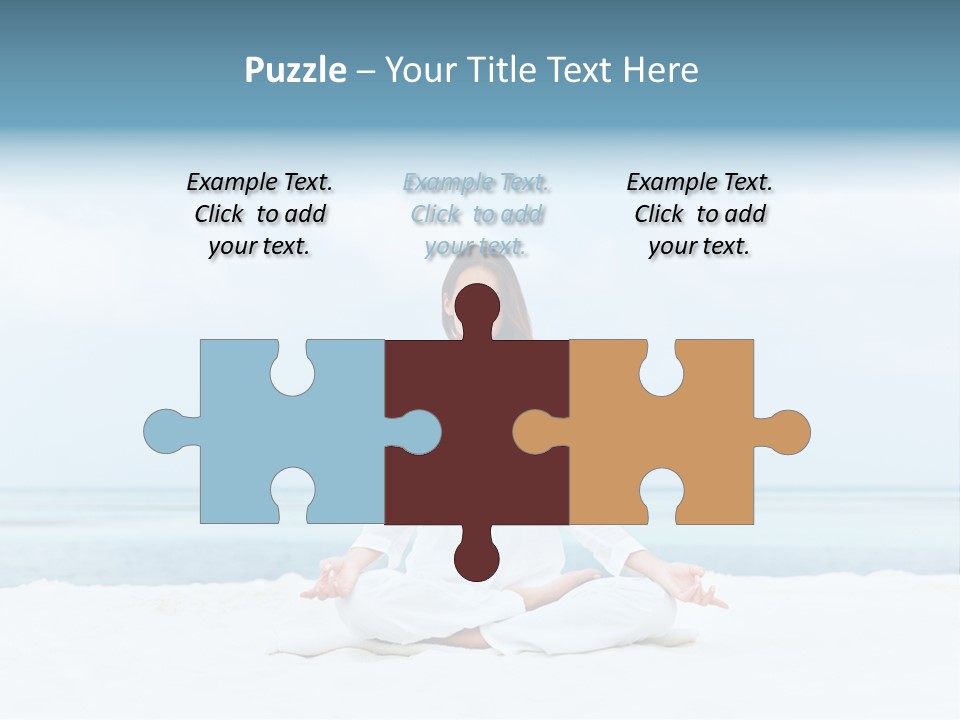 A Woman Sitting In A Yoga Position On The Beach PowerPoint Template