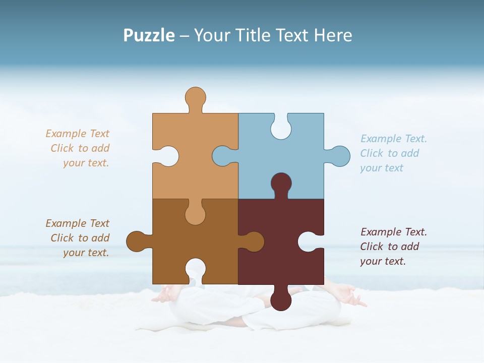 A Woman Sitting In A Yoga Position On The Beach PowerPoint Template