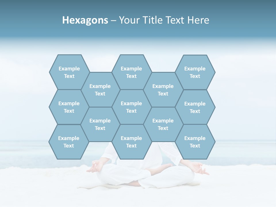 A Woman Sitting In A Yoga Position On The Beach PowerPoint Template