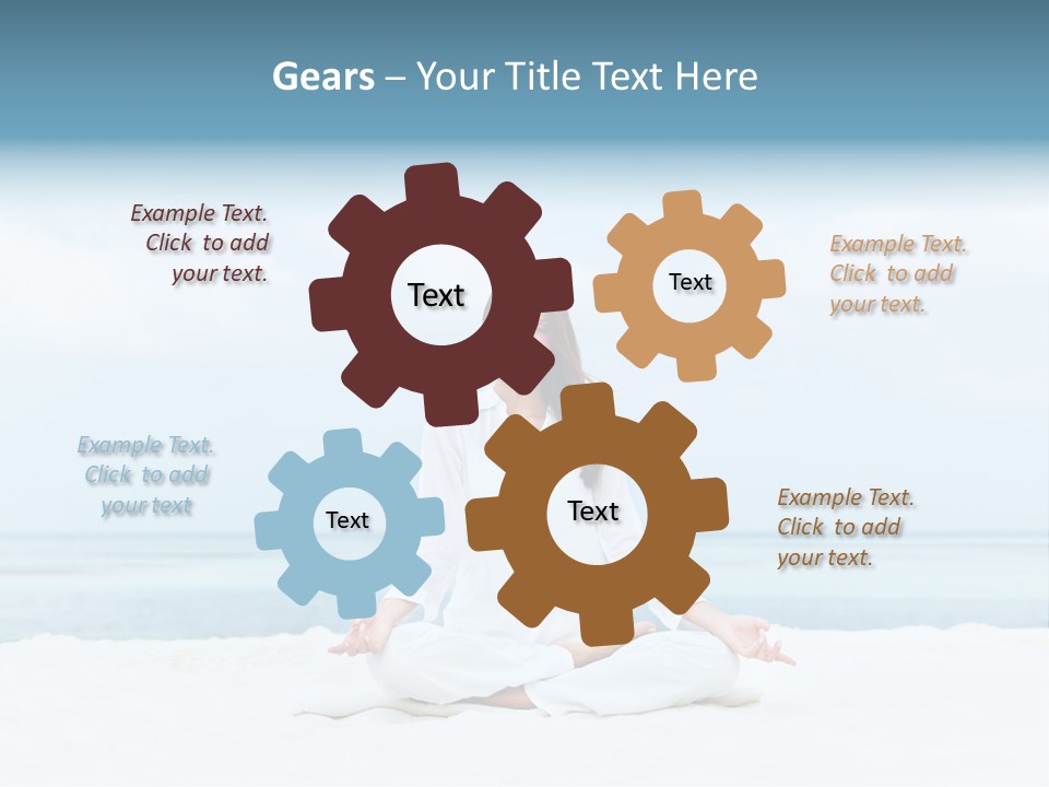 A Woman Sitting In A Yoga Position On The Beach PowerPoint Template