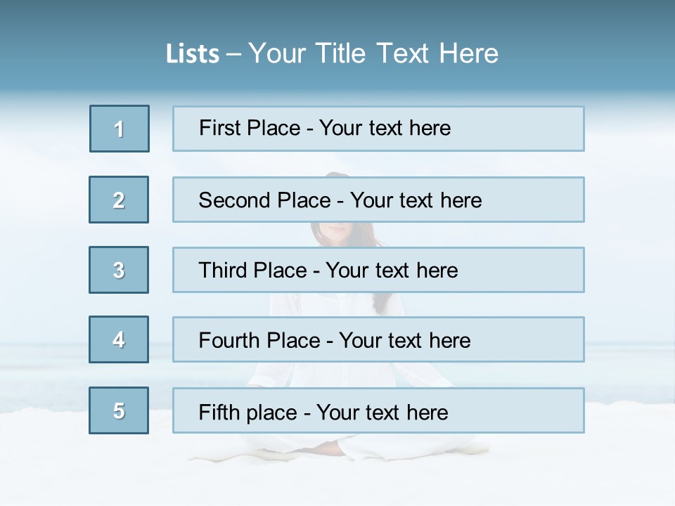 A Woman Sitting In A Yoga Position On The Beach PowerPoint Template