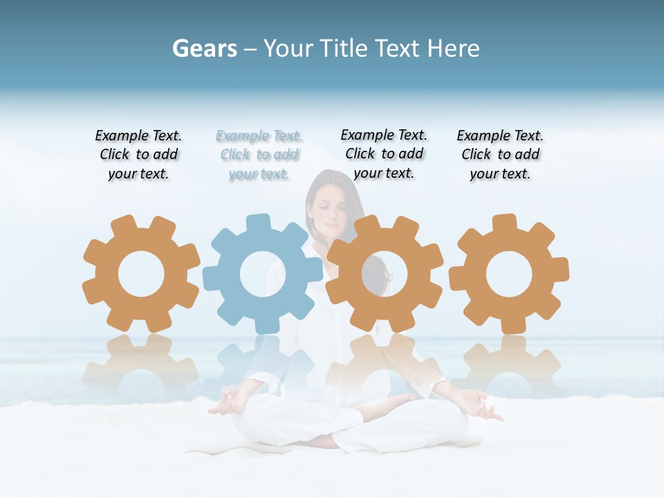 A Woman Sitting In A Yoga Position On The Beach PowerPoint Template