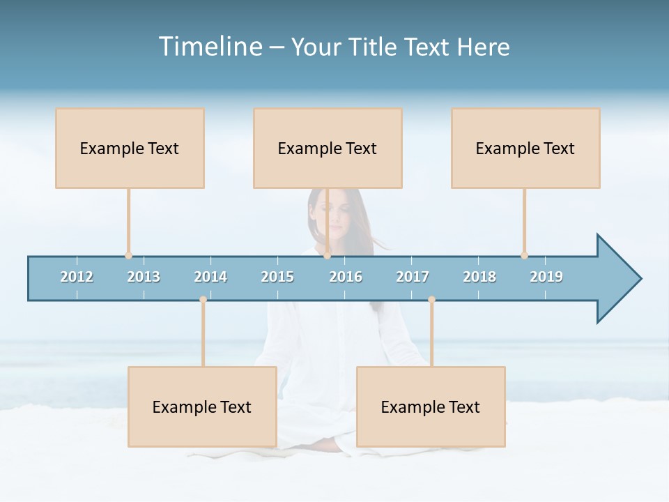 A Woman Sitting In A Yoga Position On The Beach PowerPoint Template