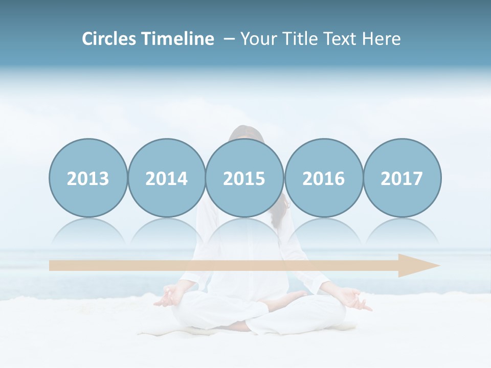 A Woman Sitting In A Yoga Position On The Beach PowerPoint Template