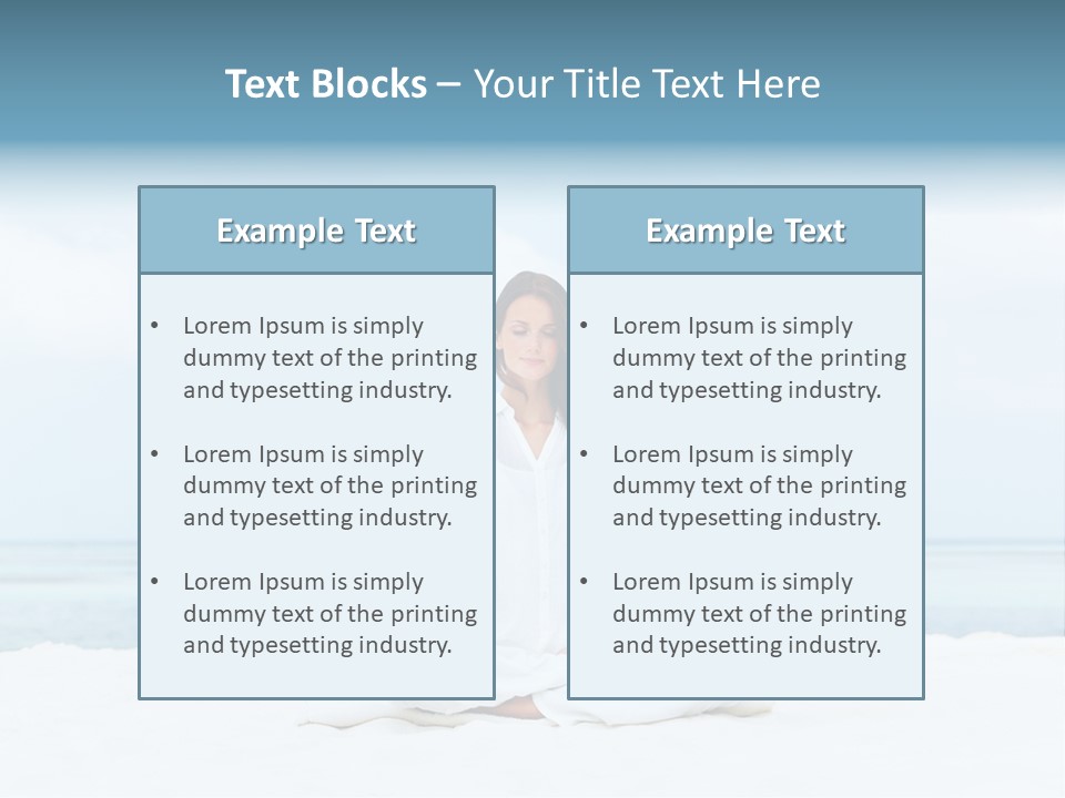 A Woman Sitting In A Yoga Position On The Beach PowerPoint Template