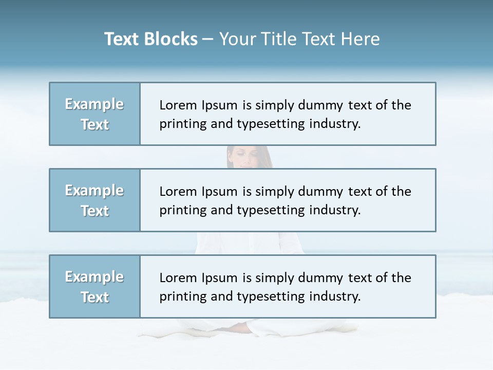 A Woman Sitting In A Yoga Position On The Beach PowerPoint Template