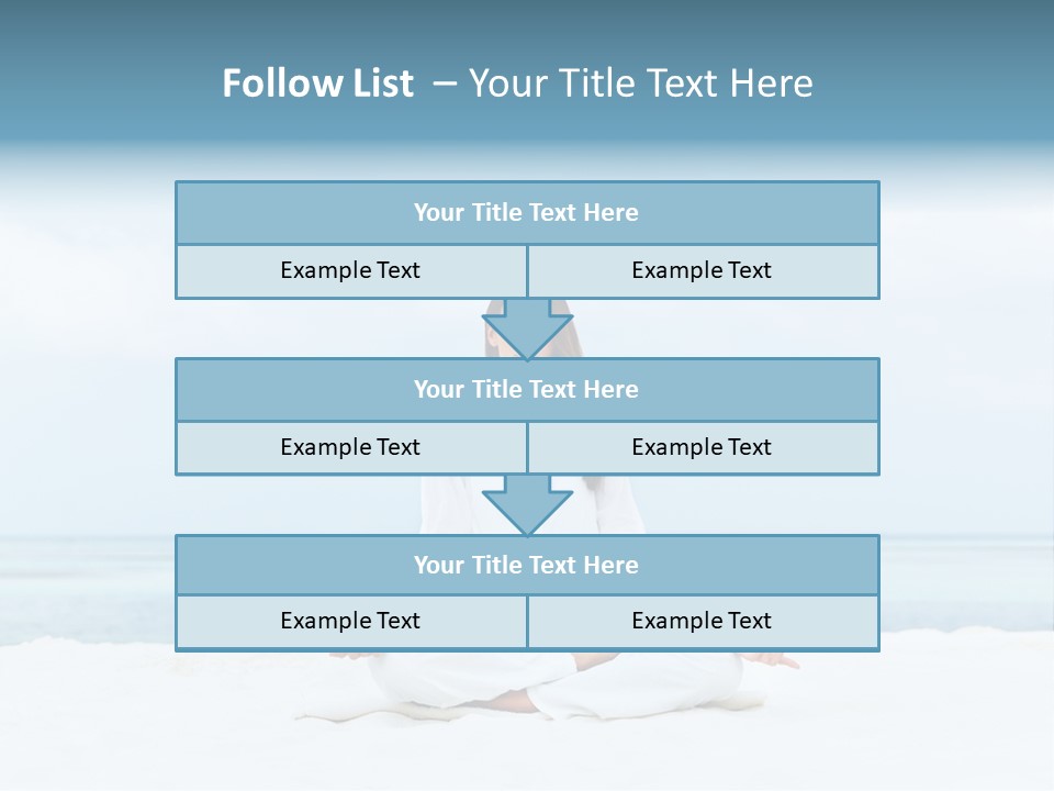 A Woman Sitting In A Yoga Position On The Beach PowerPoint Template