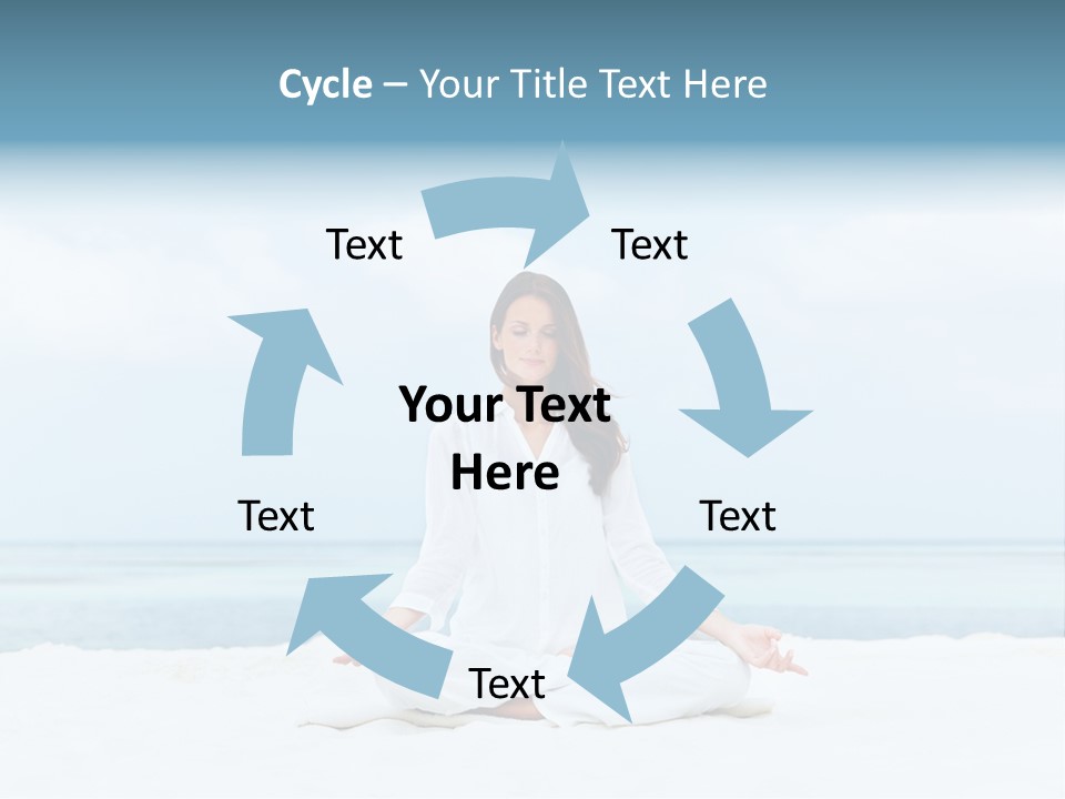 A Woman Sitting In A Yoga Position On The Beach PowerPoint Template