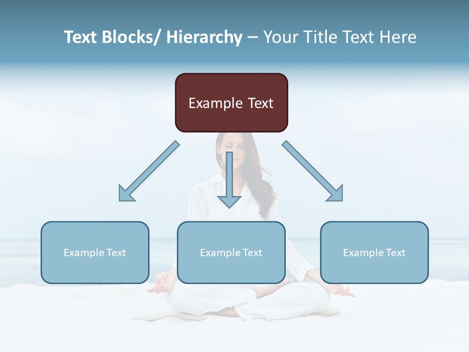 A Woman Sitting In A Yoga Position On The Beach PowerPoint Template