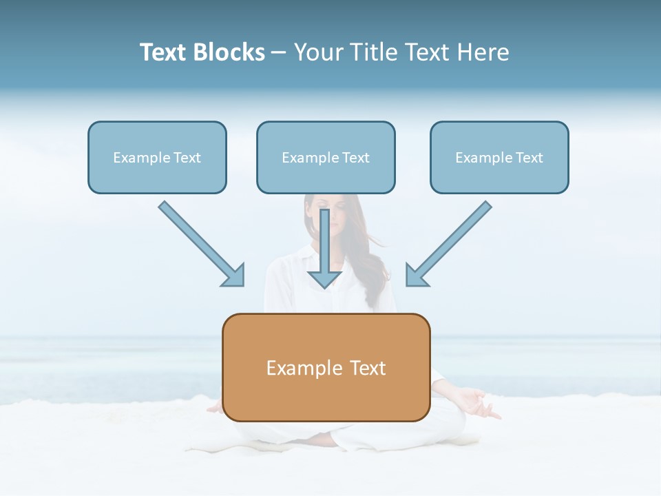 A Woman Sitting In A Yoga Position On The Beach PowerPoint Template