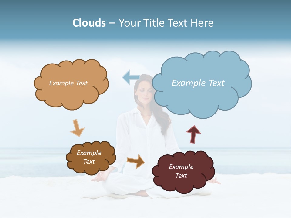 A Woman Sitting In A Yoga Position On The Beach PowerPoint Template