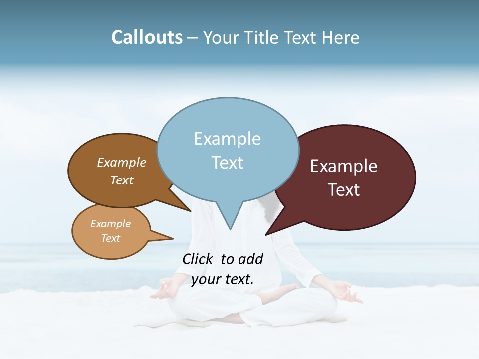 A Woman Sitting In A Yoga Position On The Beach PowerPoint Template