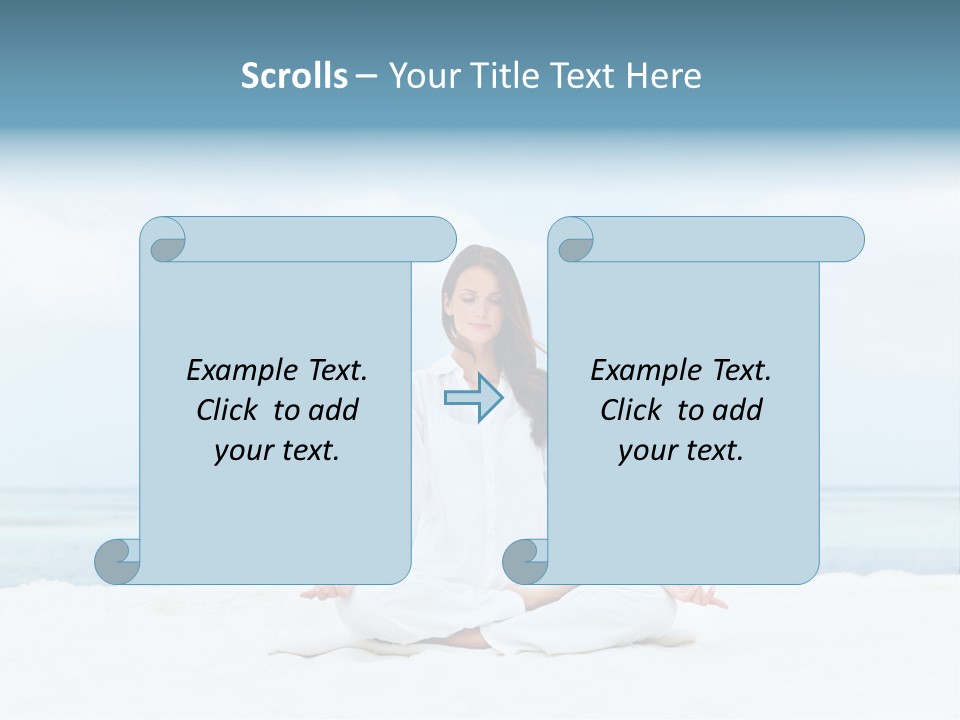 A Woman Sitting In A Yoga Position On The Beach PowerPoint Template