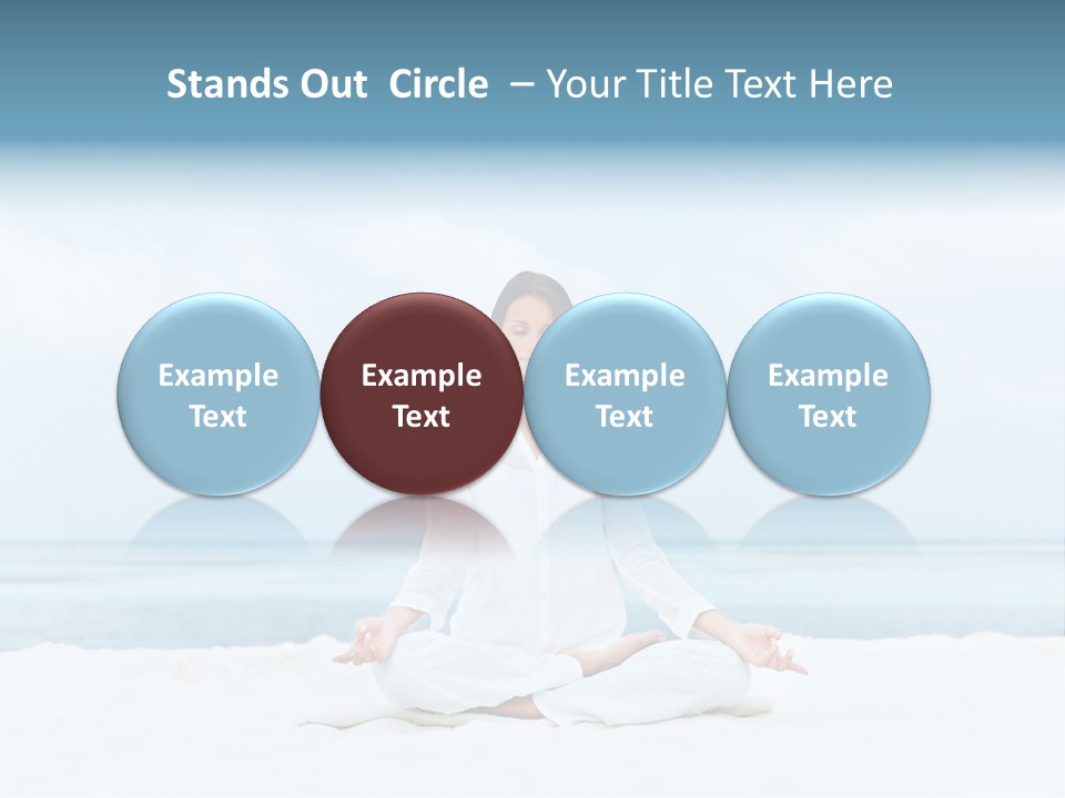 A Woman Sitting In A Yoga Position On The Beach PowerPoint Template