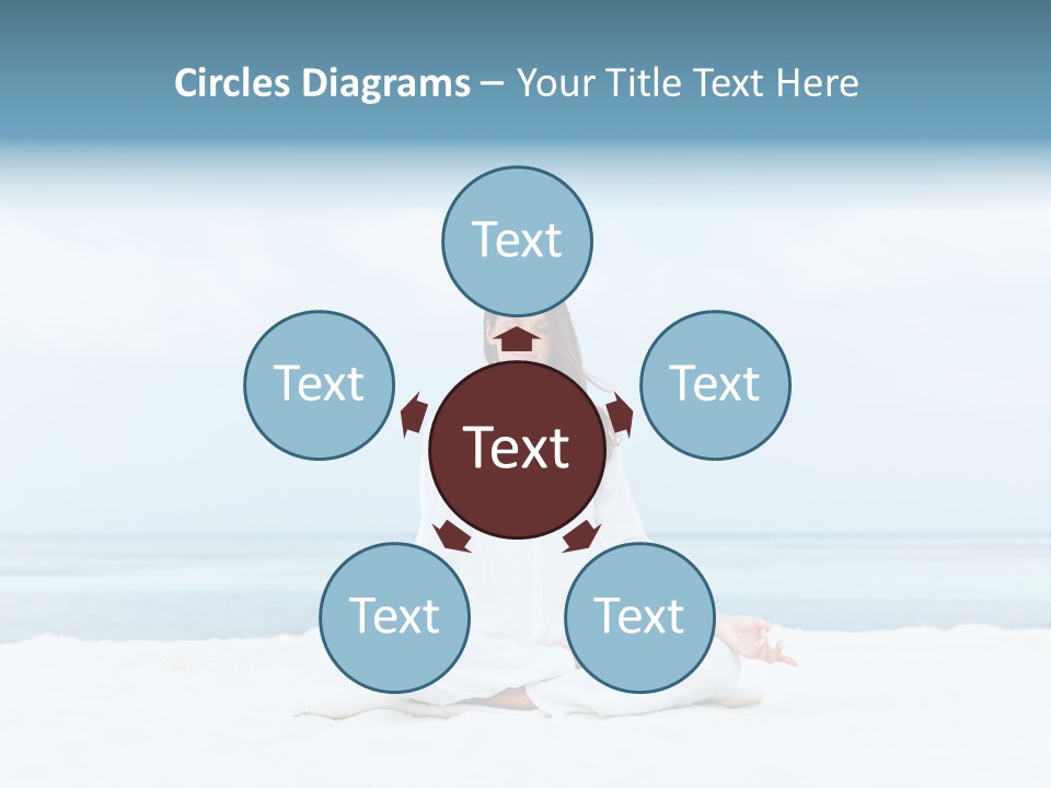 A Woman Sitting In A Yoga Position On The Beach PowerPoint Template