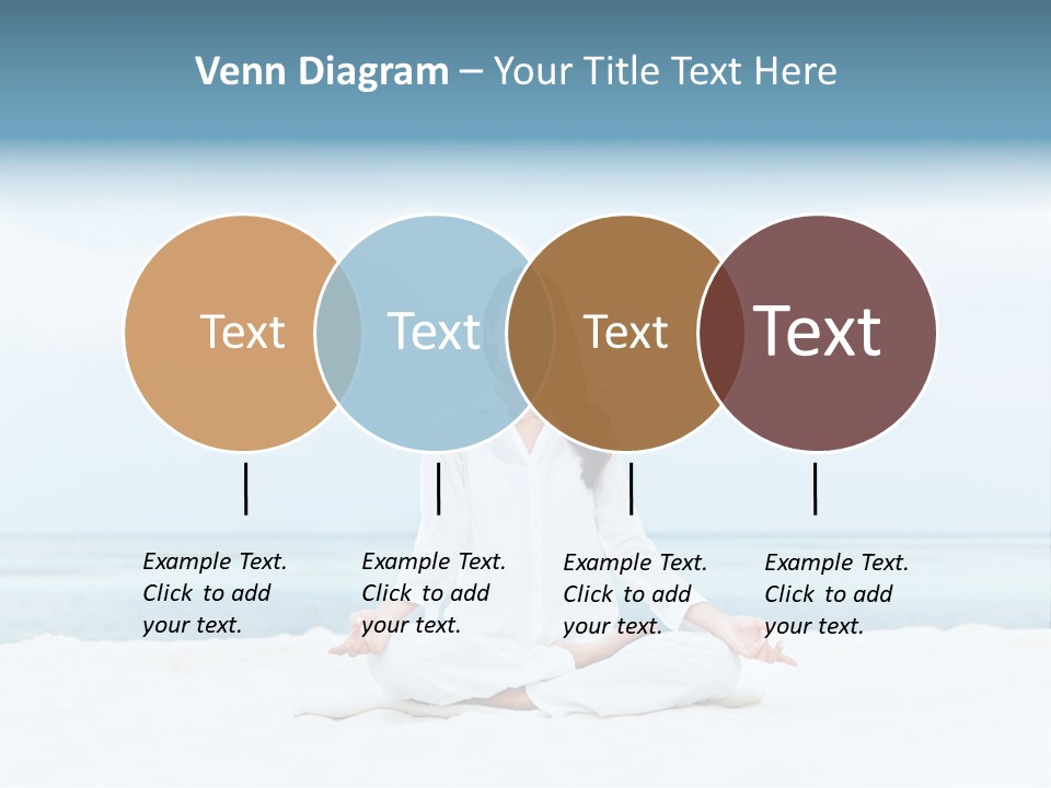 A Woman Sitting In A Yoga Position On The Beach PowerPoint Template