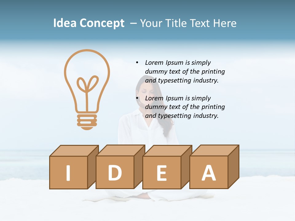 A Woman Sitting In A Yoga Position On The Beach PowerPoint Template