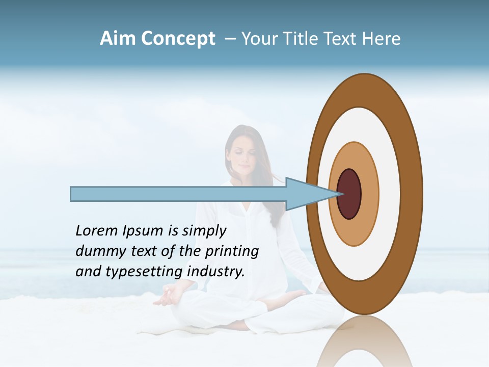 A Woman Sitting In A Yoga Position On The Beach PowerPoint Template