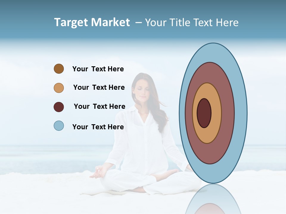 A Woman Sitting In A Yoga Position On The Beach PowerPoint Template