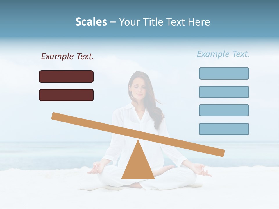 A Woman Sitting In A Yoga Position On The Beach PowerPoint Template