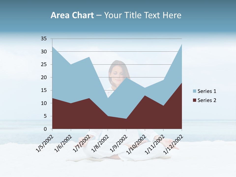 A Woman Sitting In A Yoga Position On The Beach PowerPoint Template