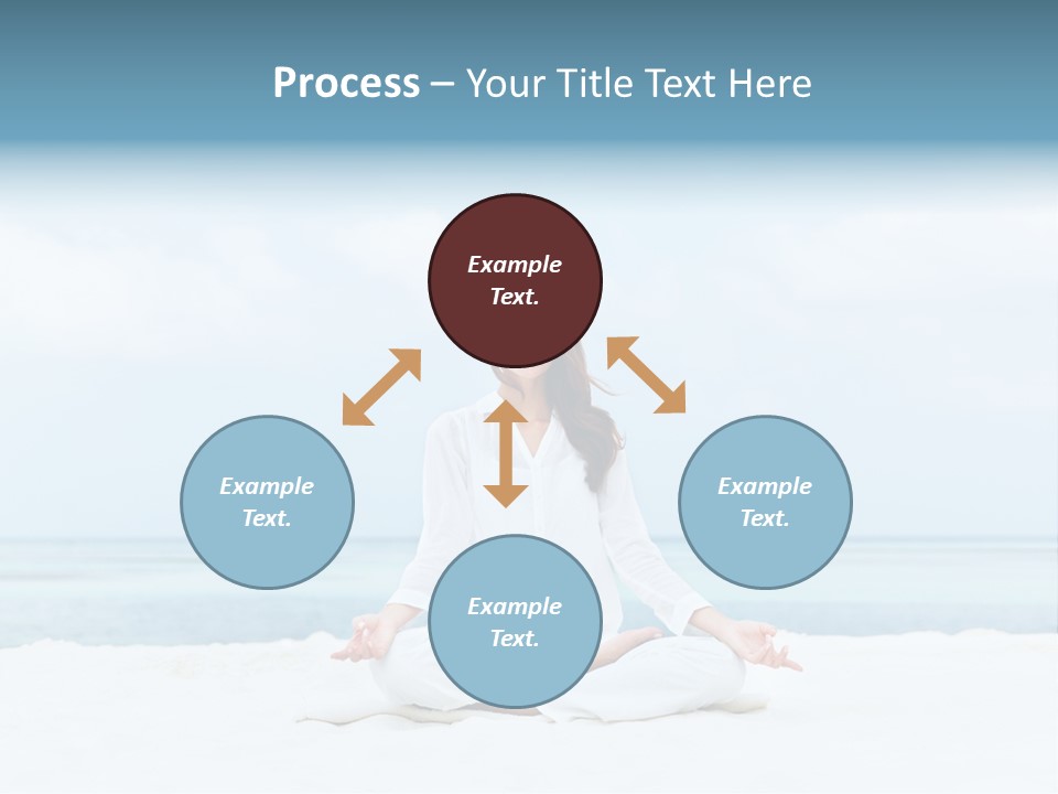 A Woman Sitting In A Yoga Position On The Beach PowerPoint Template