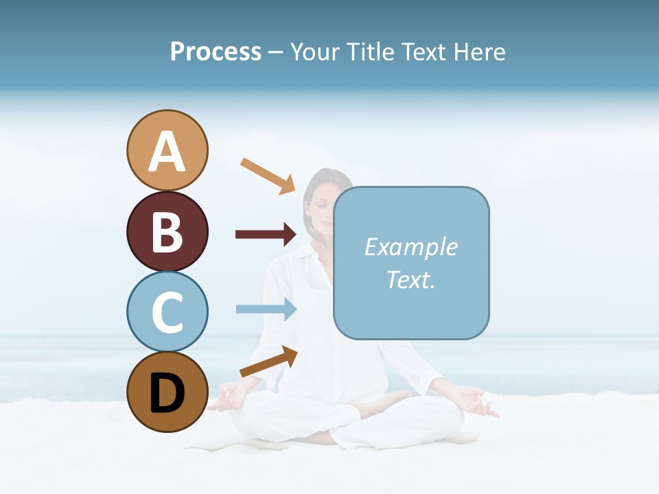 A Woman Sitting In A Yoga Position On The Beach PowerPoint Template