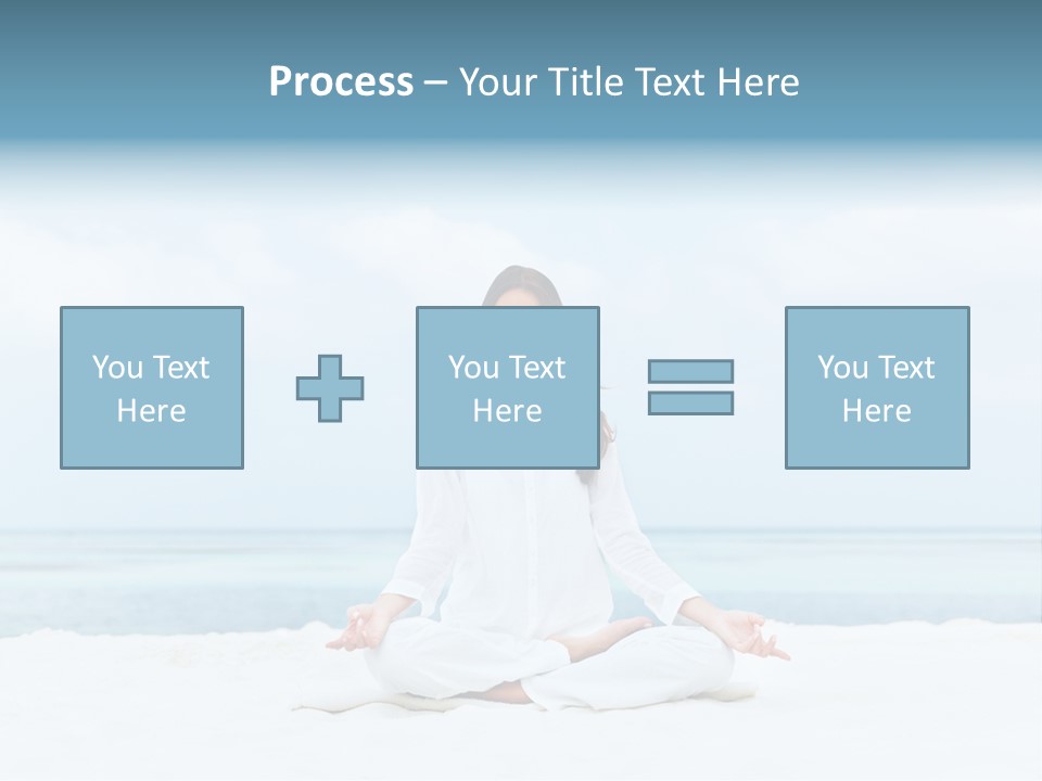 A Woman Sitting In A Yoga Position On The Beach PowerPoint Template