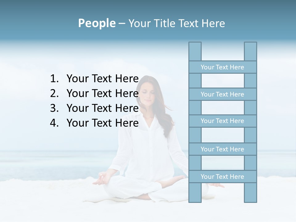 A Woman Sitting In A Yoga Position On The Beach PowerPoint Template