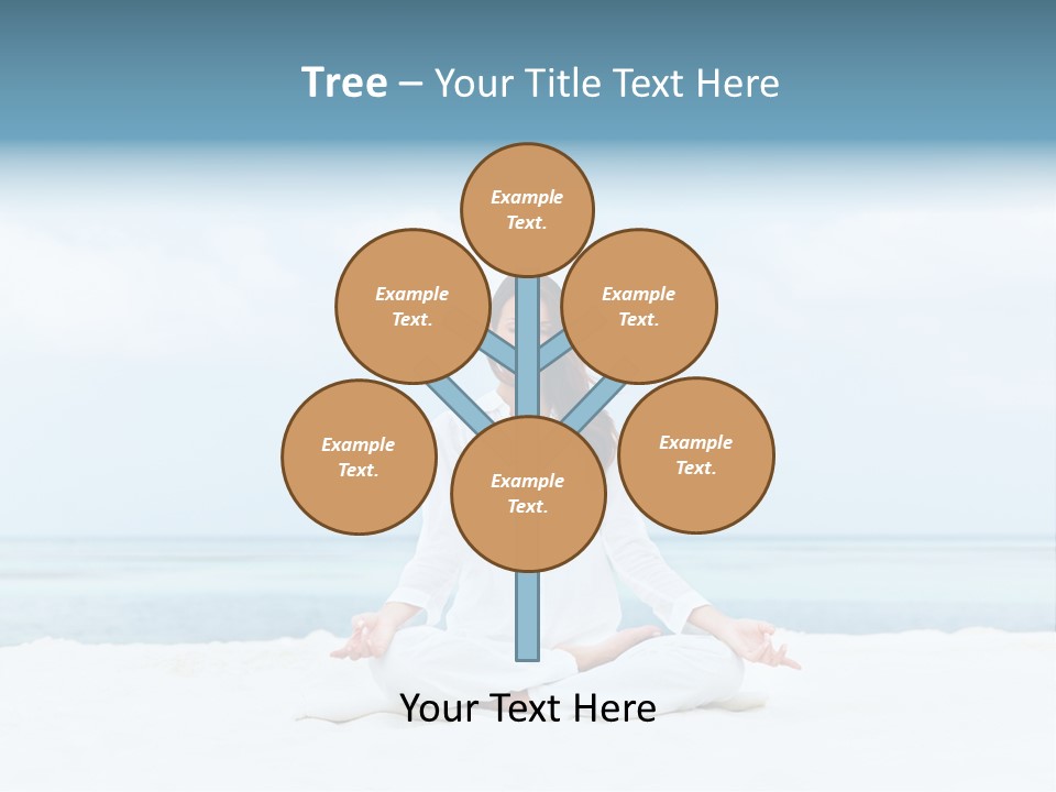 A Woman Sitting In A Yoga Position On The Beach PowerPoint Template