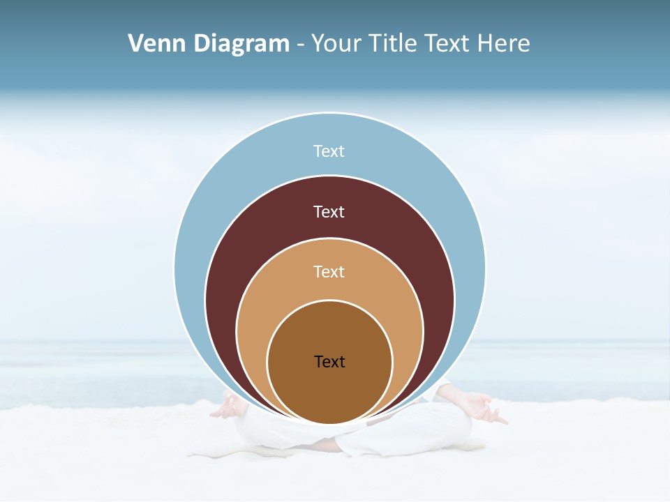 A Woman Sitting In A Yoga Position On The Beach PowerPoint Template