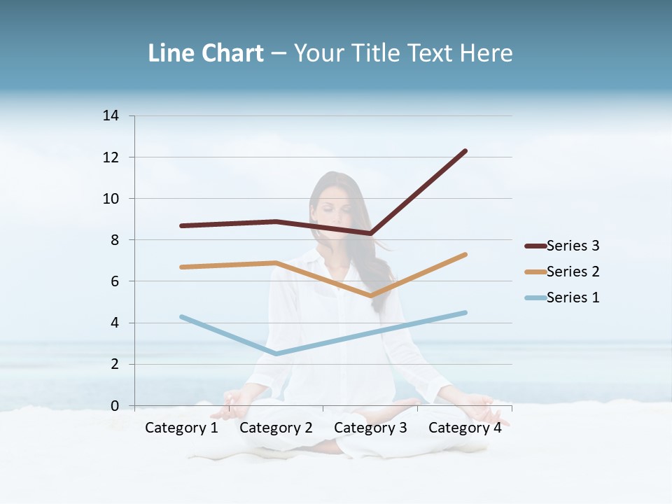 A Woman Sitting In A Yoga Position On The Beach PowerPoint Template