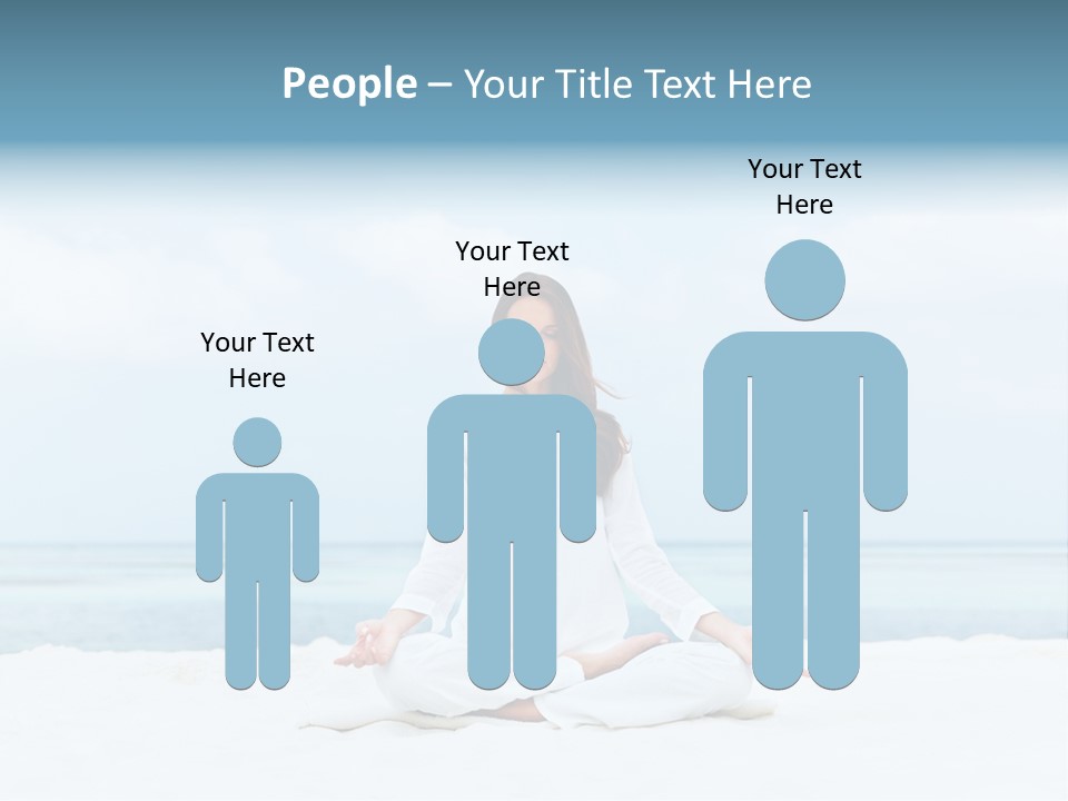 A Woman Sitting In A Yoga Position On The Beach PowerPoint Template