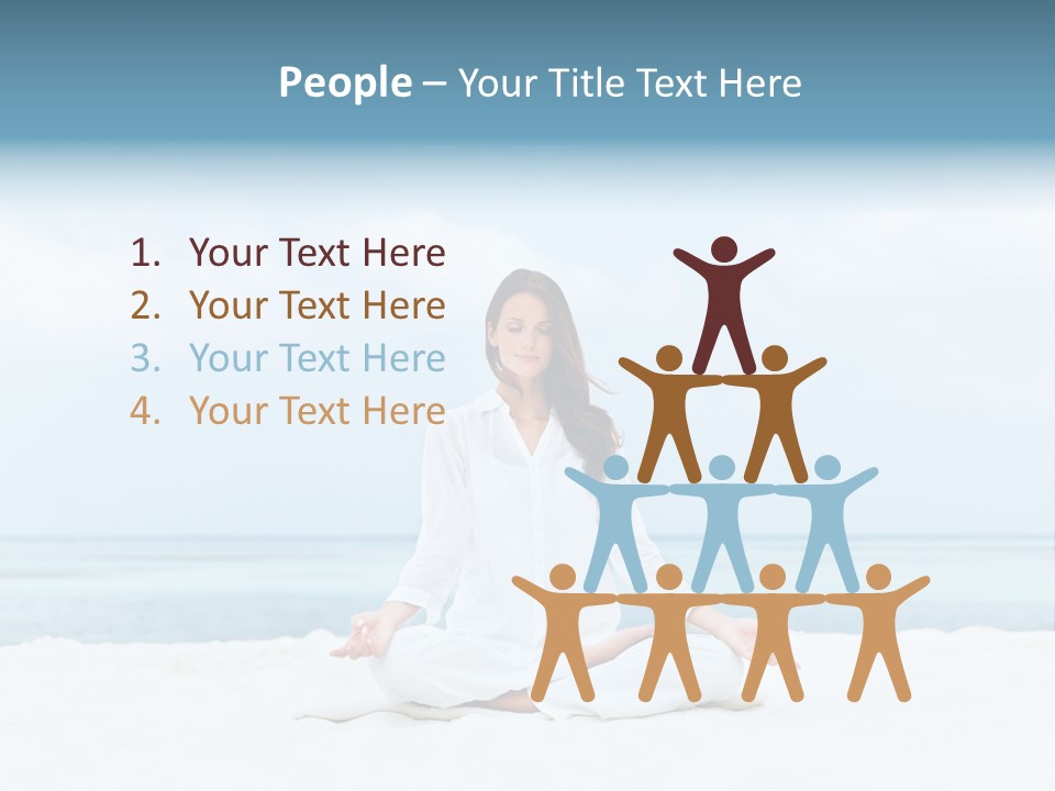 A Woman Sitting In A Yoga Position On The Beach PowerPoint Template