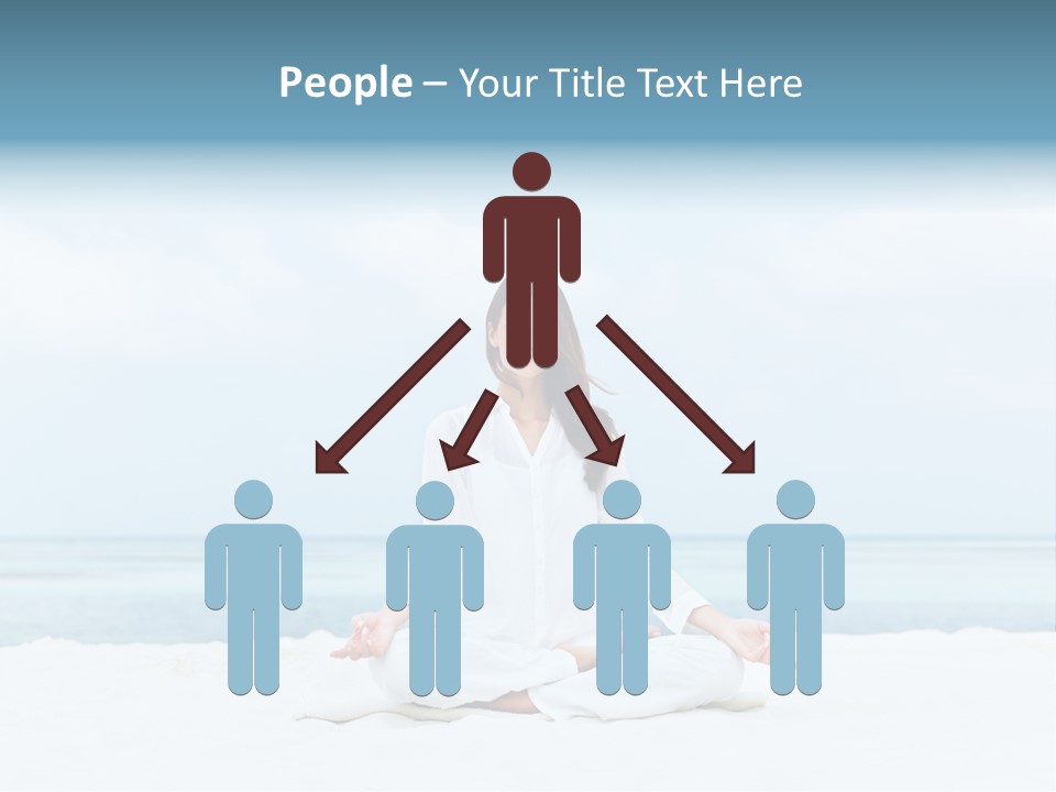 A Woman Sitting In A Yoga Position On The Beach PowerPoint Template