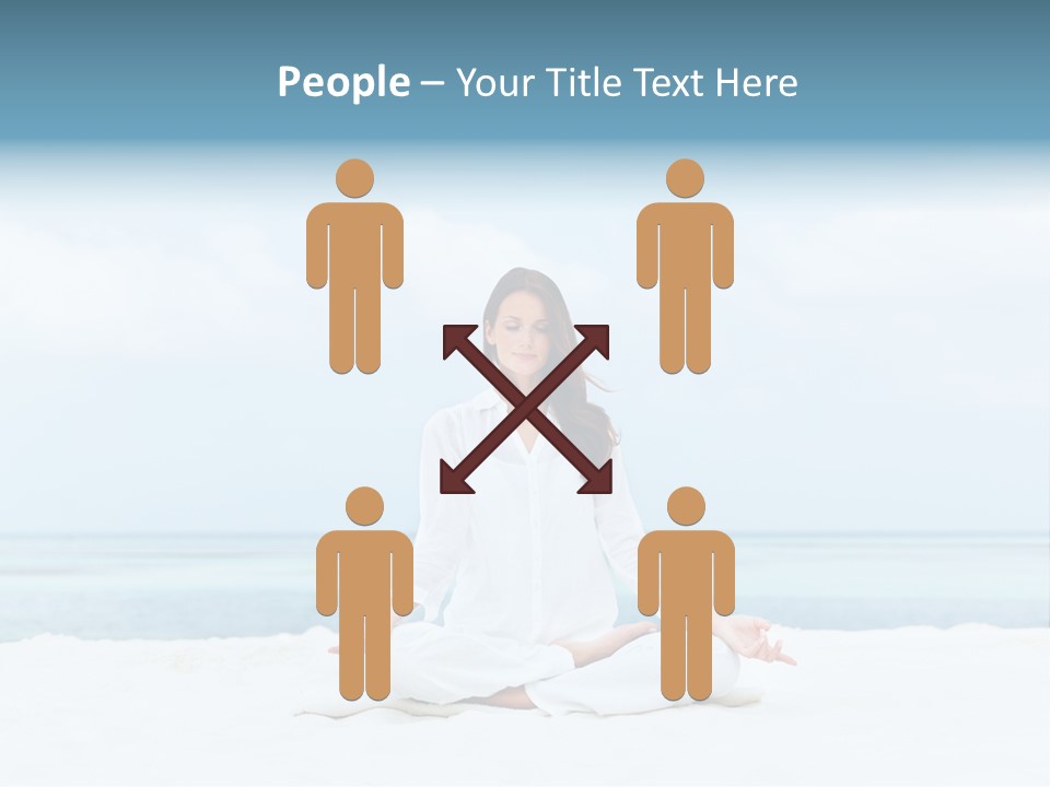 A Woman Sitting In A Yoga Position On The Beach PowerPoint Template
