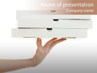 A Hand Is Holding A White Box With The Lid Open PowerPoint Template
