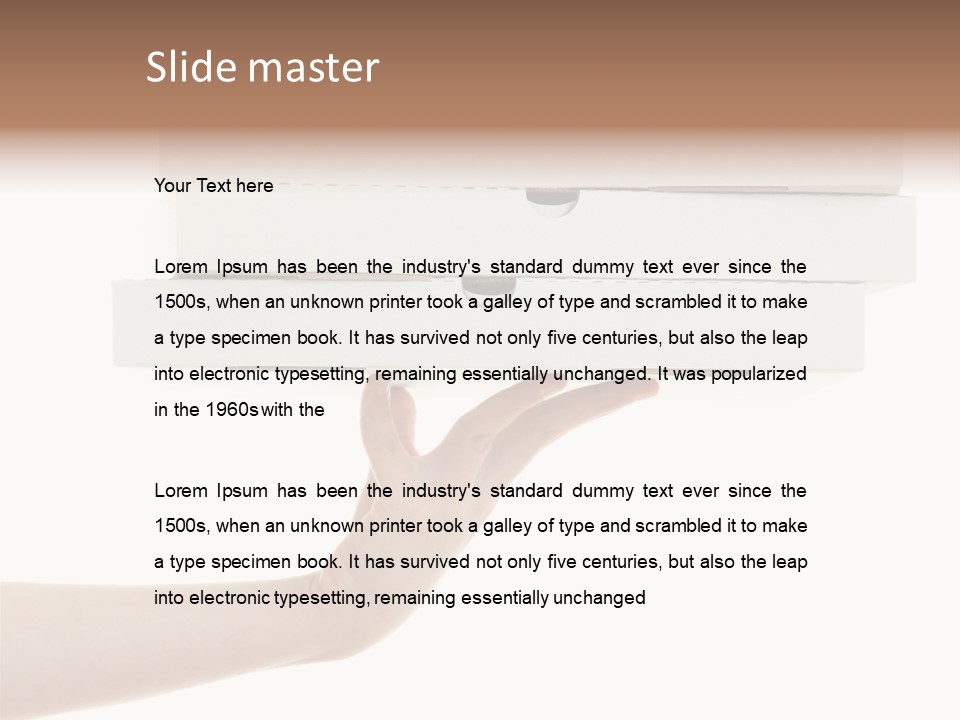 A Hand Is Holding A White Box With The Lid Open PowerPoint Template