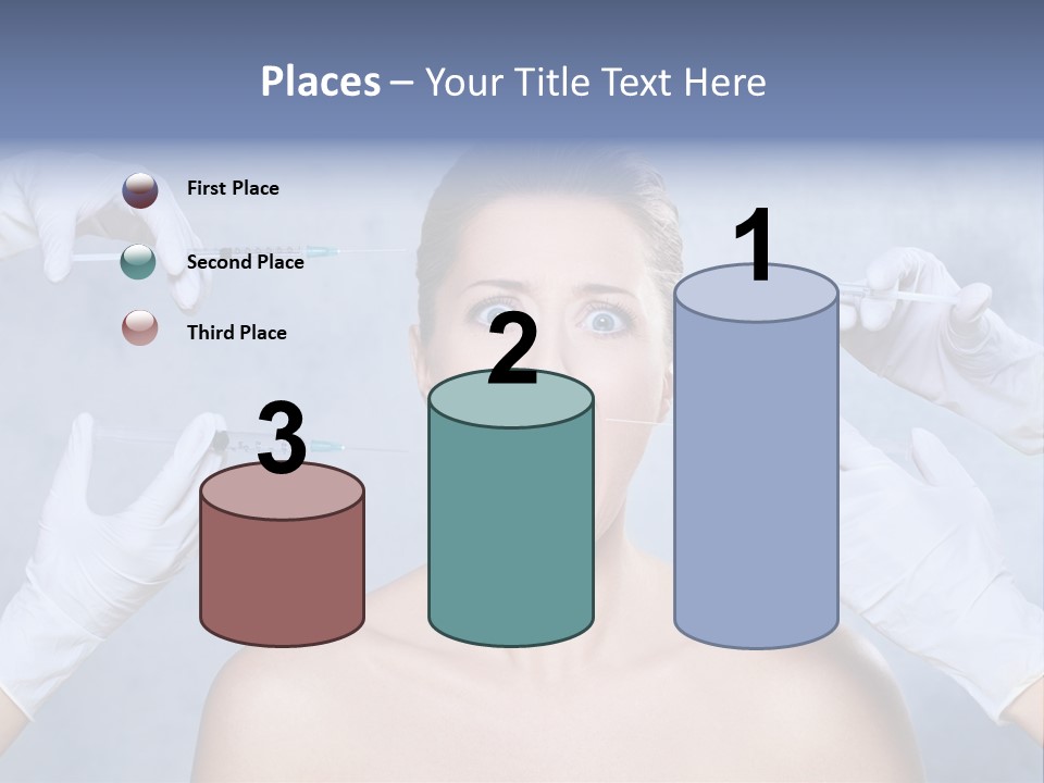 Blue Background Scared Beauty PowerPoint Template