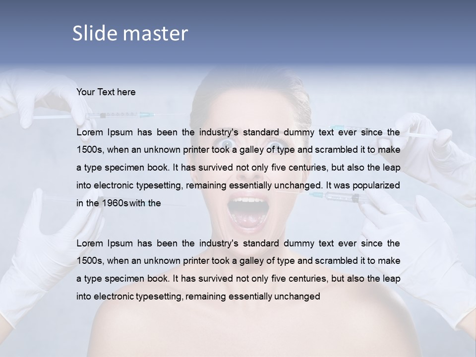 Blue Background Scared Beauty PowerPoint Template