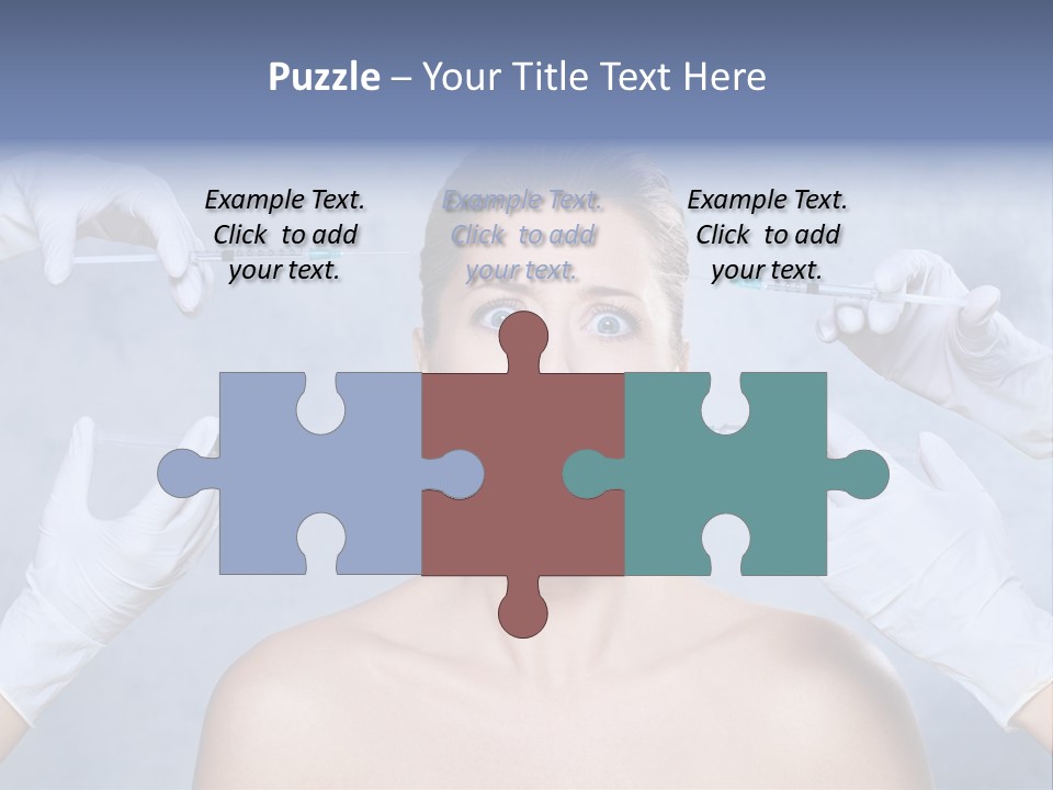 Blue Background Scared Beauty PowerPoint Template